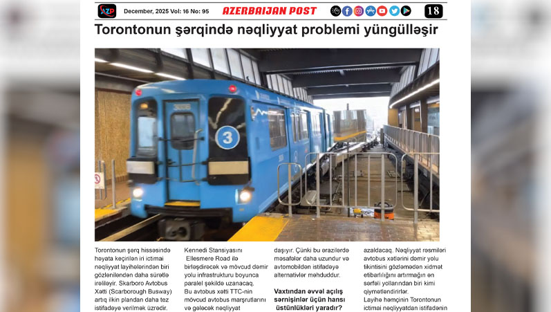 Torontonun şərqində nəqliyyat problemi yüngülləşir