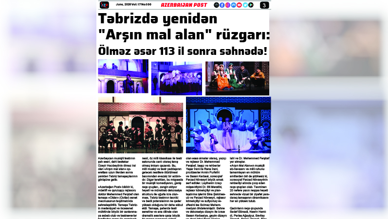 Təbrizdə yenidən "Arşın mal alan" rüzgarı:  Ölməz əsər 113 il sonra səhnədə!